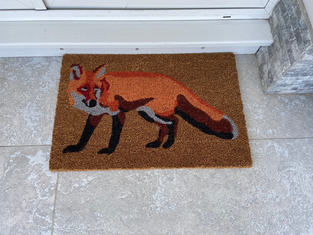 Door Mats Indoor / Outdoor | Non Slip Bold Fox Design Entrance Welcome Mat (Wildlife) 60 x 40 x 20cm