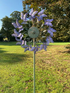 Harrogate Butterfly Lilac & Verdigris Garden Wind Sculpture Spinner