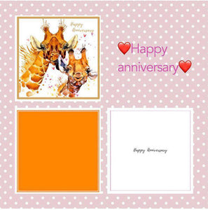 Happy anniversary giraffe card