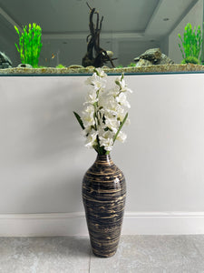 Zwarte en natuurlijke bamboe hoge vaas 54cm vloervaas of tafelvaas