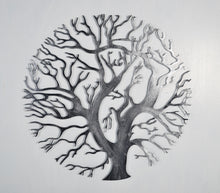 Laden Sie das Bild in den Galerie-Viewer, Tree of life black with a silver touch wall art for outdoors and indoors 61.8cm
