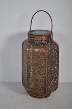 Load image into Gallery viewer, Damasque Solar Powered Decorative Bronze Garden Lantern
