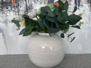 Small handmade rounded bamboo 20cm vase