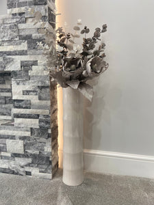 White handmade bamboo tall vase 60cm floor vase or table vase