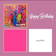 Indlæs billede til gallerivisning Tillykke med fødselsdagen påfuglkort
