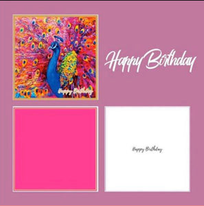 Happy Birthday peacock card