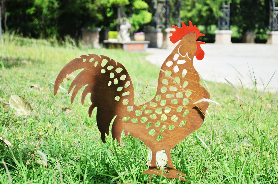 Right hand facing rusty rooster Oliver 50cm