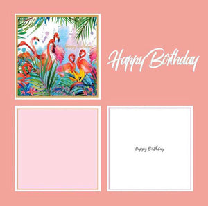 Gelukkige verjaardag flamingo kaart