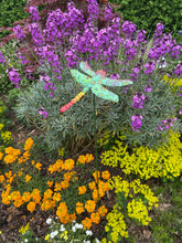 Charger l&#39;image dans la galerie, Metal dragonfly plant support/decorative garden ornament
