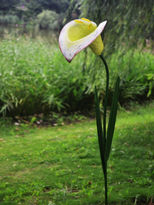 Handmade garden/outdoor white calla Lily flower sculpture 120cm