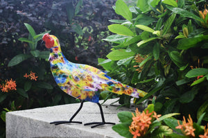 Darcy the Metal pheasant in a colourful Art Deco pattern measuring 41.5 x 10 x 27.5cm