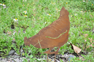 Rusty metal garden outdoor cockerel/hen Liam 34cm