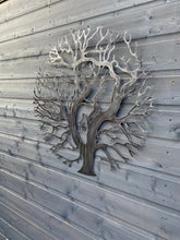 Indlæs billede til gallerivisning Tree of life black with a silver touch wall art for outdoors and indoors 61.8cm

