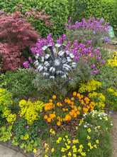 Indlæs billede til gallerivisning Handmade chrysanthemum Silver with black brush Metal Garden/outdoor flower 119CM
