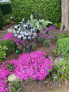Handmade chrysanthemum Silver with black brush Metal Garden/outdoor flower 119CM