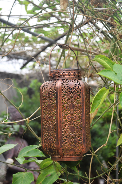 Damasque Solar Powered Decorative Bronze Garden Lantern