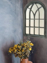 Load image into Gallery viewer, Belgravia Grey with black touch arched Outdoor/Indoor mirror measuring 76 x 51 x 4cm
